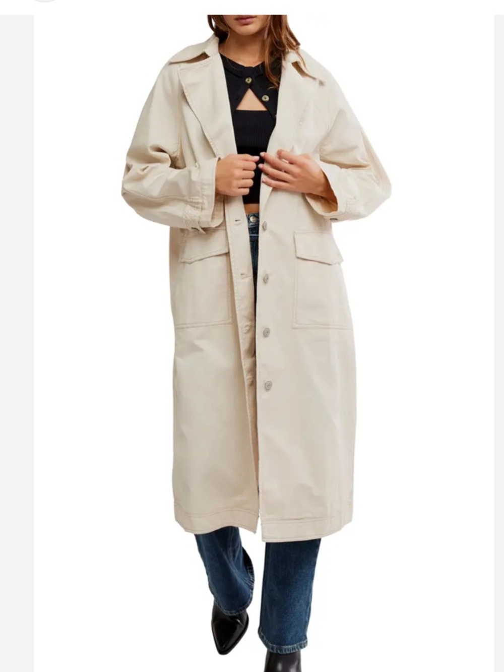 Free people Perry Washed Cotton Trench Coat - Picture 2 of 7